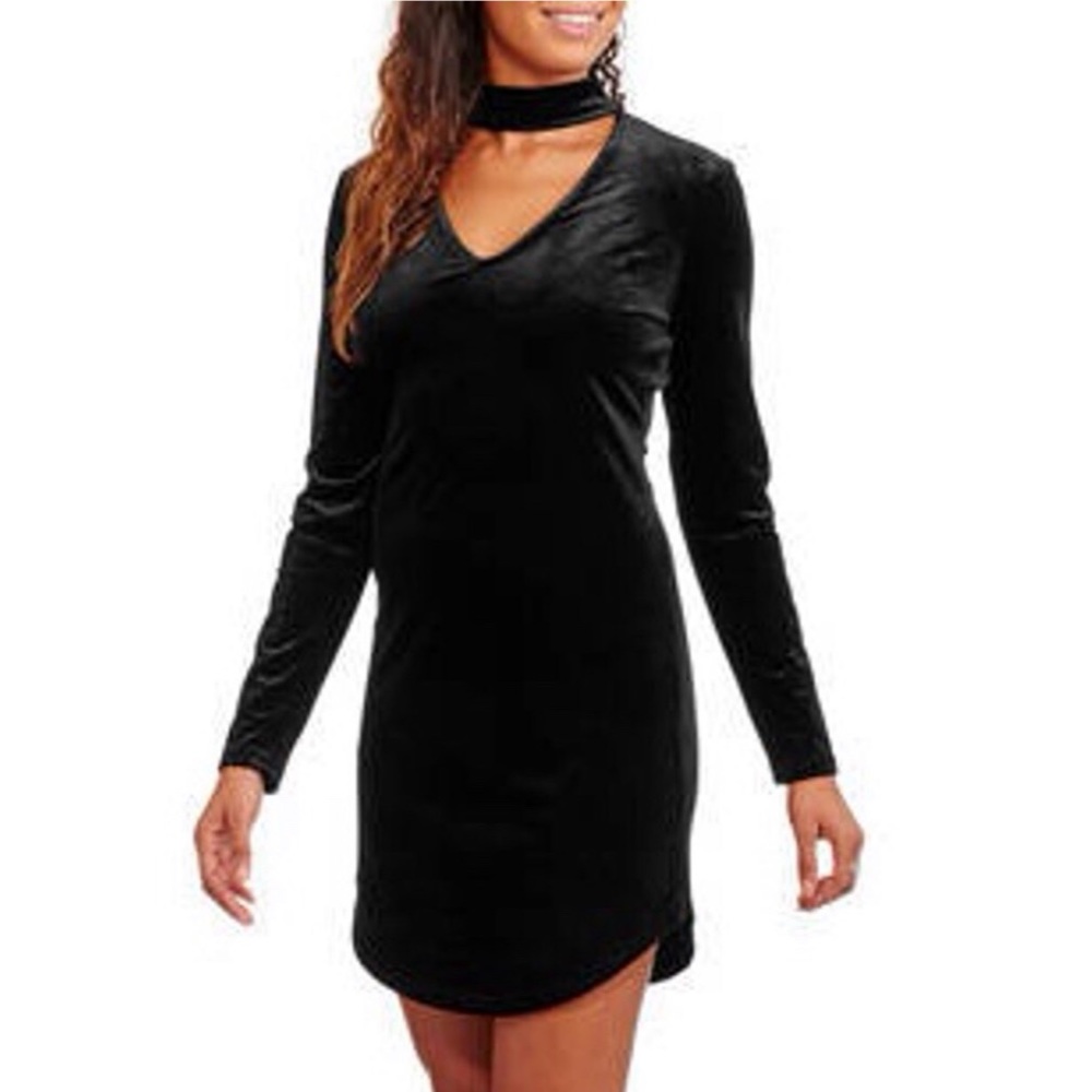 Velvet Choker Dress Long sleeve
